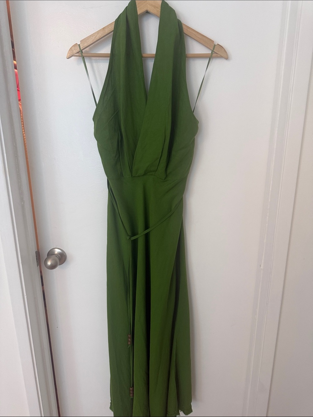 Zara Olive Green One-Shoulder Maxi Dress